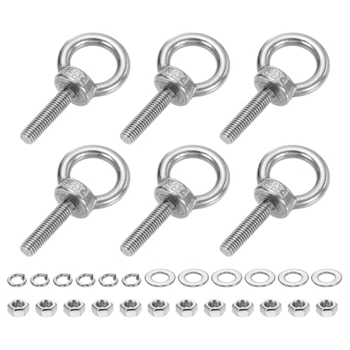 Boulons à oeil filetés M6 anti-desserrage en inox 304 avec double écrous pour sangles d'arrimage