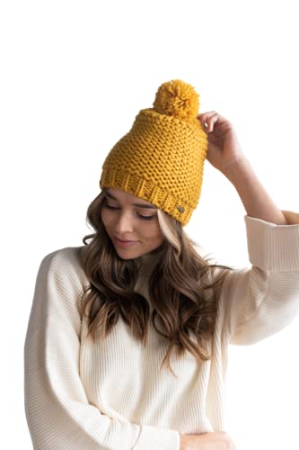 Gigi PipMitzi Women’s Slouchy Wool Knit Beanie Hat with Pom-Pom