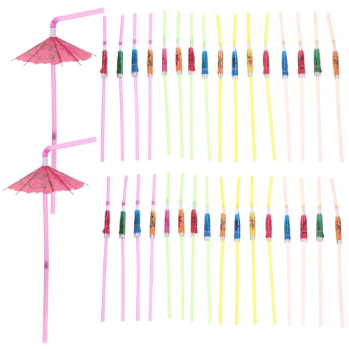 Ciieeo 100 pitillos desechables con diseño de sombrilla miniatura 1