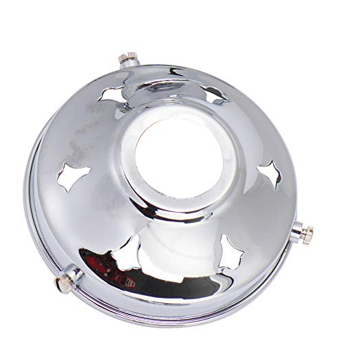 ElekTek Glass Lamp Shade Gallery Fitting for B22 Shade Ring Bulb Holders 3.25 inch Chrome