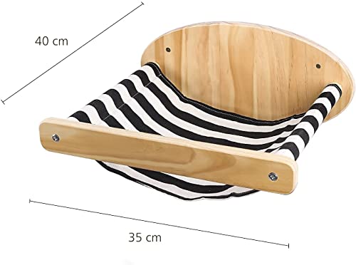 Cama suspensa para gatos com escada de madeira e sisal