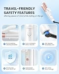 Mooqlizz Dual Voltage Curling Iron, Mini Travel Size Curling Iron for European, 1 1/4 Inch Ceramic Plates Hair Straightener with Adjustable Temperature, European Plug Included