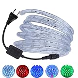 DUVERT LED-Streifen, flexibel, Neonstreifen, 220 V, Neonröhre, rund, für den Außenbereich, wasserdicht, IP67, LED Strip Light (20 m, blau)