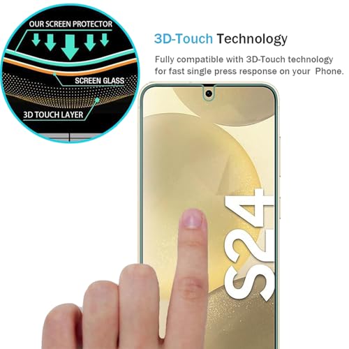 Image of AOKUMA Tempered Glass Compatible with Samsung Galaxy S24 5G