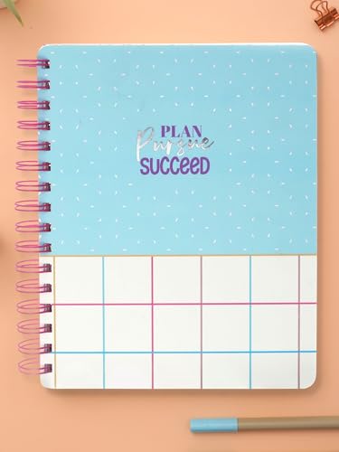Image of Doodle Undated B5 Study Planner: 240 Ruled 90 GSM Pages with Spiral Hard Bound | 200+ Stickers for Customization - Goal-Setting Academic Study Organizer with Exam Prep and Progress Tracking - Aspire