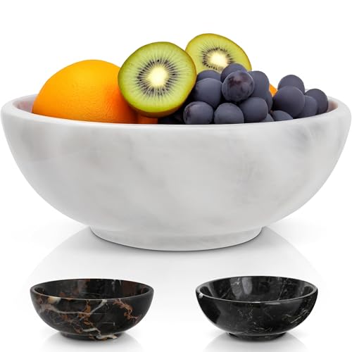 Gusto Nostro 8" Luxury White Marble Decorative Bowl for Coffee