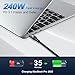 ZIKNYDO 40Gbps for Thunderbolt 4 Cable 6.6FT/2m, USB 4 Data Cable, 8K/4K USB C Display, 240W Charging Thunderbolt Cable, for Thunderbolt 3, iPhone 16 Series, SSD, MacBook, eGPU, Monitors, Laptops