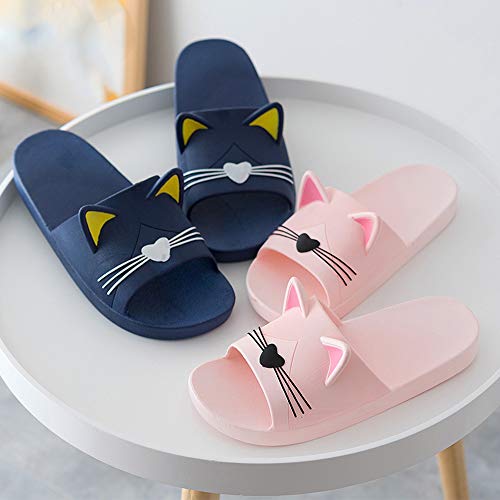 Women's Cute Cartoon Animal Ears Non-Slip Shower Sandals Bathroom Soft Slipper Cat Ears Couples Shoes #TOP2
