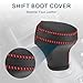 TUCKBOLD Gear Shift Knob Cover for Kia Sportage 2011-2016 with Red Stitches Durable | Interior Transmission Shifter Boot Lever Cover Black Faux Leather 1 Pcs