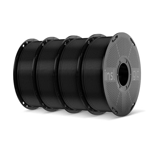 Inslogic TPU Filament 1.75mm, 95A Soft 3D Printer Filament, Flexible 3D Filament 1kg×4 Spools (2.2lbs×4), Durable & Wear-Resistant, Dimensional Accuracy +/- 0.02 mm (Black)
