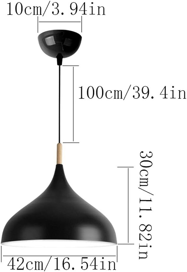 LQZCXMF Macaron-kleurenkroonluchters Houten Retro Kroonluchter Met Één Kop E27 Voet Enkele Kop Aluminium Lamp Industriële Verlichting Voor Restaurant Voor Keuken Eiland Eetkamer Restaurant Koffiebar LQZCXMF photo 3