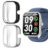 Lamshaw IDW25 Smart Watch Case, Soft TPU Plated Bumper Full Protective Cover Cases with Screen Protector Compatible with BOOOMIC IDW25 /Mikego IDW25 /KALINCO IDW25 Smart Watch-1.83” (Black+Silver)