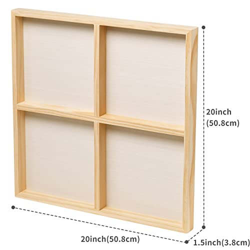 Meeden Wood Canvas Panels 20X20 & 24X24 Inch (2-Pack,4 In Total), Gallery 1-1/2'' Deep Cradle Artist Birch Wood Panels For Pouring Art, Crafts Painting, Mixed-Media With Oils, Acrylics, Encaustic #TOP2