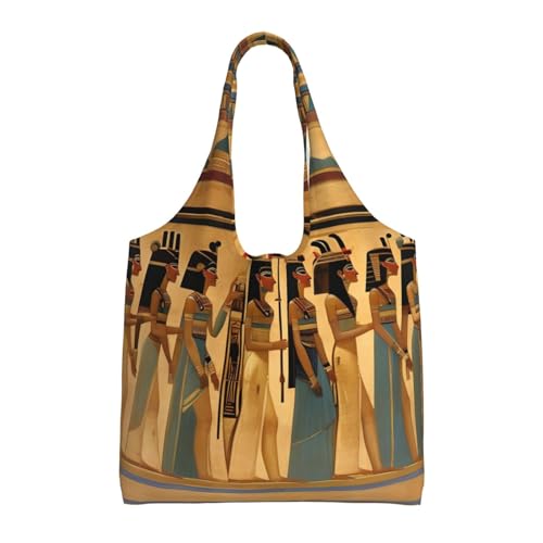 Sac fourre-tout en toile Égypte ancienne noir pour femme 36cm