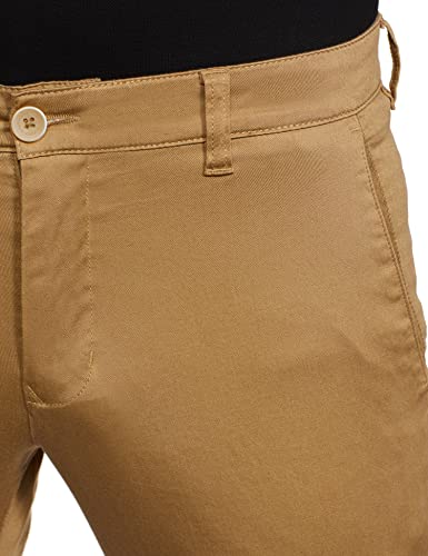 Image of Parx Men Men's PLEATLESS Low Rise Tapered FIT Dark Khaki Formal Trouser