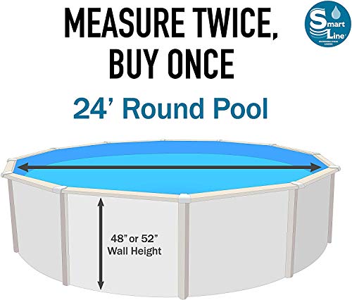Smartline Waterfall 24 Foot Round Liner | Overlap Style | 48-To-52-Inch Wall Height | 25 Gauge Virgin Vinyl | Designed For Steel Sided Above-Ground Swimming Pools #TOP4