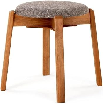 Arc Ceviz Puf Tabure Yuvarlak Modern Bench Oturak Tekli Gri