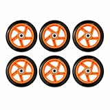 Set da 6 Ruote 125mm per Pattini in Linea con Cuscinetti e Utensile a T, Ruote di Ricambio in PU 85A, 125 x 24mm, Scorrevoli, Silenziose, Resistenti all’Usura e con Buona Aderenza, 4 Colori (ORANGE)