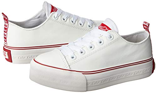 Tênis Coca-Cola Shoes, Rambla, feminino, Branco/Vermelho, 36