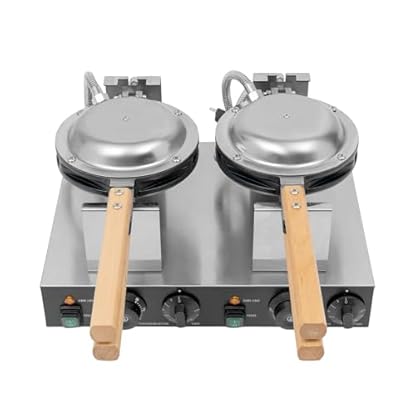 Waffeleisen Mit 2 Pfannen,Waffelmaschine 180° Drehheizung Ermöglichen,Waffeleautomat 50-300°C/122-572℉, 0-5min,für Herstellung Pfannkuchen, Muffins und Waffeln – Bild 4