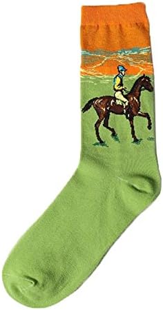 V28 Men's Cool with Various Crazy Pattern Mixed Colors Crew Socks