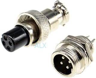 5SET GX12-4 Aviation Plug Socket Circular Connector 12mm Diameter GX12 4PIN Male Female Wire Panel Connector Circular Screw Type