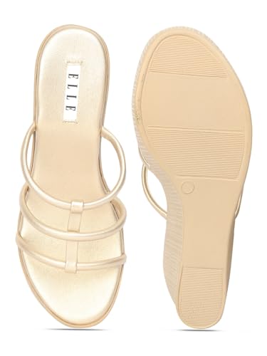 Image of ELLE Women Classic Wedges Heel Slip-On Sandal