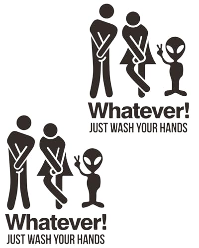 JUKOTA 2 juegos pegatinas para puerta, pegatinas de pared para inodoro, letreros pictogramas para baños de hombres y mujeres, inodoro - negro