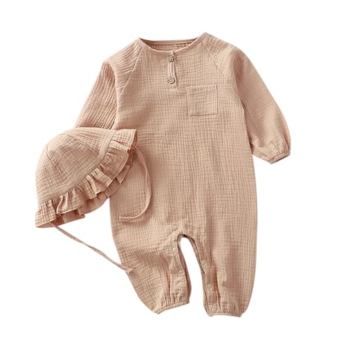 Generisch Categoría de producto Boys Romper&Mono - Elegante mono de manga larga para niños pequeños Ropa de verano para niños y niñas, Rosa claro., 12-18 meses