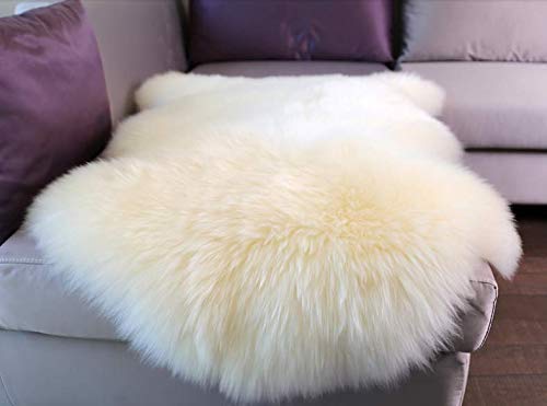 Woolous Alfombra de Piel de Oveja Zealand Area One Pelt Ivory Natural Fur, Individual, 2 x 3 pies (Marfil) Cover