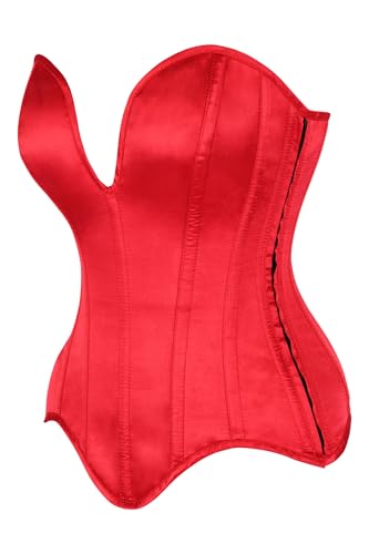 Image of Daisy Corsets Satin Overbust Corset Top for Women. Lingerie, Bustier, and Plus Size. Steel Boned Cincher - Zipper and Lacing