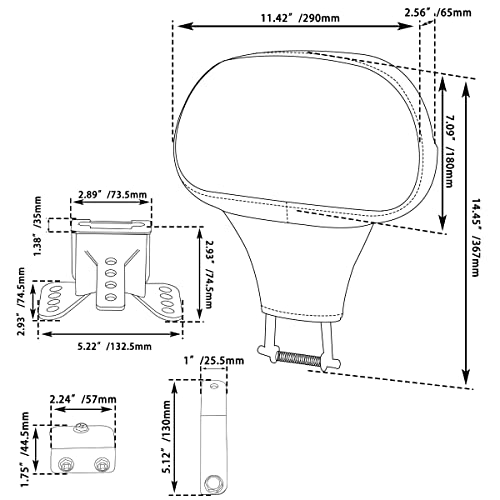 FOVPLUE Adjustable Rider Backrest, Detachable Plug-in Driver Backrest Pad w/Mounting Kit for Harley Touring 2009-2025,CVO Road Glide Street Glide Tri Glide FLHTK/L Electra Glide Road King,BLACK - Thumbnail 4