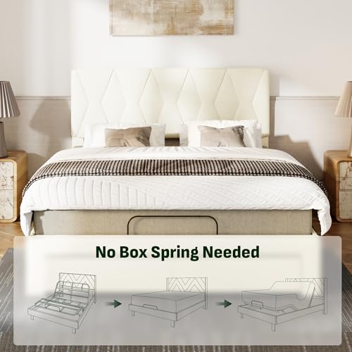 Image of Softa All-in-One Adjustable Bed Frame Queen, Upholstered Bed Frame with Storage Drawers & Headboard, SGS Certified, Zero Noise Quiet Motor, Remote Control, Head & Foot Incline