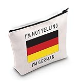 LEVLO Funny German Family Cosmetic Gifts I'm Not Yelling I'm German Makeup Bags Germany Root Flag Gifts (I'm German)