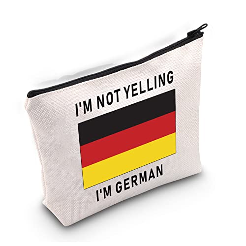 LEVLO Funny German Family Cosmetic Gifts I'm Not Yelling I'm German Makeup Bags Germany Root Flag Gifts (I'm German)