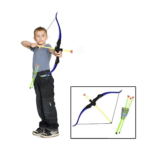 Dazzling Toys Bow and Arrow Set Toy Archery Play Set for Kids of All Ages with Quiver Bows and Arrows Pretend Play Camping Indoor Outdoor Activities Holiday Dress Up Accessories