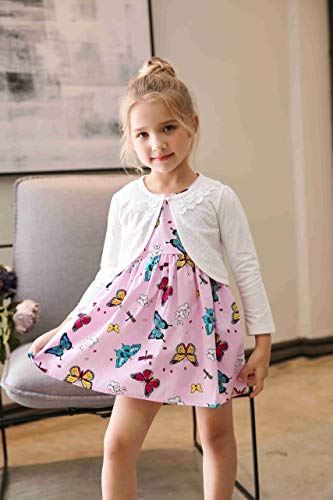 Smiling Pinker Little Girls' Long Sleeve Lace Bolero Cardigan Shrug(6-7 Years,Ivory) #TOP1