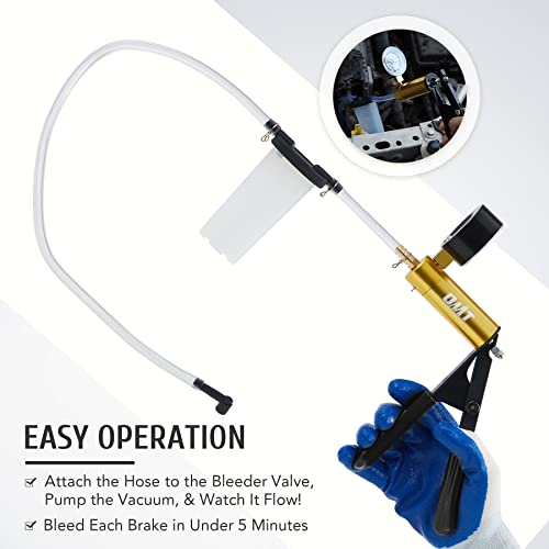 Brake Bleeder Kit Hand Vacuum Pump, Brake Fluid Bleeder Kit With Pressure Gauge Brake Bleeder Adapters Reservoir Hoses For Brake Fluid Power Steering, Handdeld Vacuum Pump Brake System Bleeding Tools #TOP6