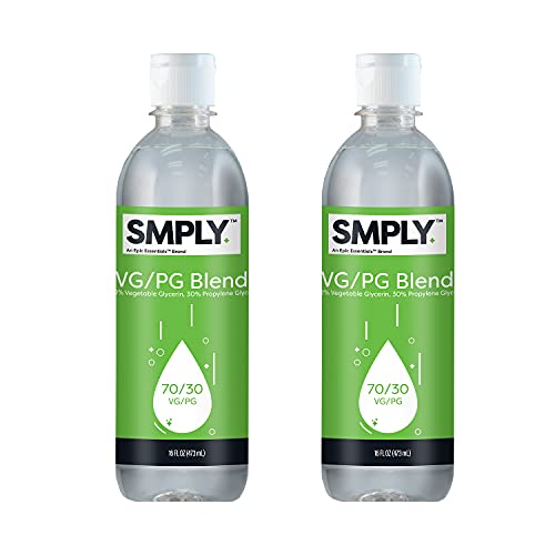 SMPLY. Vegetable Glycerin & Propylene Glycol Blend - 70/30 Ratio - USP Grade, Food Grade, & Ultra Pure (2 x 16oz)