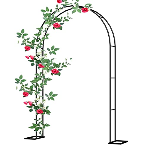Arbor ogrodowy Pergola, metalowy łuk różany pnącza, łuk ślubny, ogrodzenie ogrodowe krata altanka odporna na warunki atmosferyczne, do ogrodu, ślubu, dekoracji imprez (kolor: czarny, rozmia