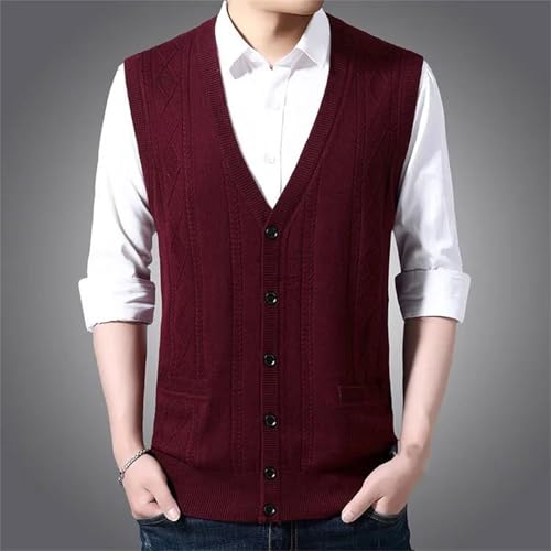 Men Wool Knitted Vest Autumn Winter Knit Sleeveless Cardigan Fashion Sweaters Vests2