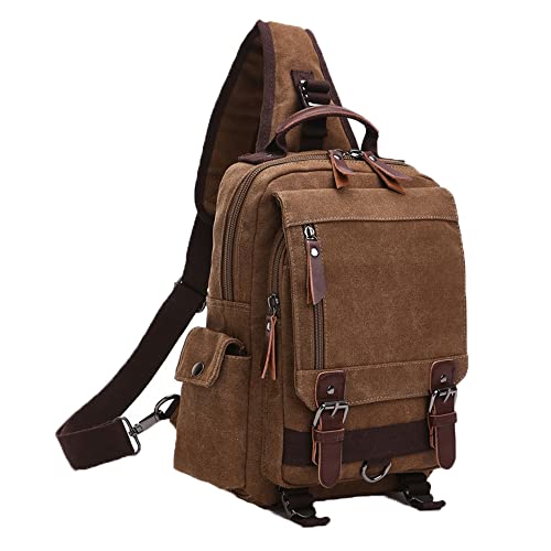 Backpack outdoor travel for men and women single and double shoulder backpack coffee Single shoulder 33 * 29 * 11cm