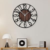 1st owned Wall Clock for Living Room 13" Silent Non Ticking,Battery Operated,Black Metal, Antique 2