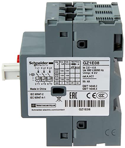 Disjuntor Termomagnetico Tesys Gz1E 2.54A Botao Impulsao Gz1E08, Schneider Electric