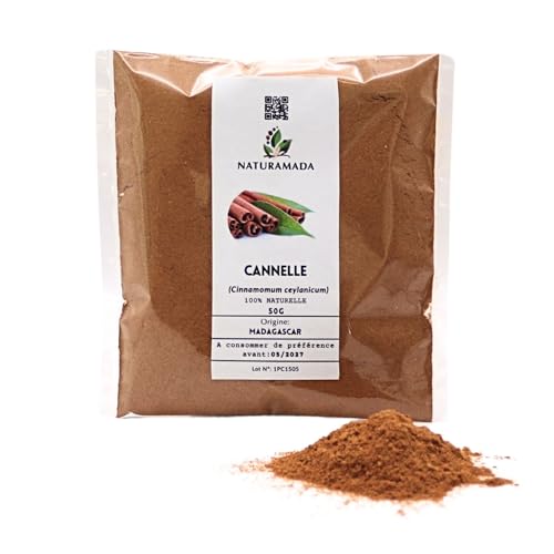 Canela en polvo 50 g – Especia natural molida | Golden milk, té chai, latte, pastelería (pan de especias, galletas) e infusiones – Naturamada
