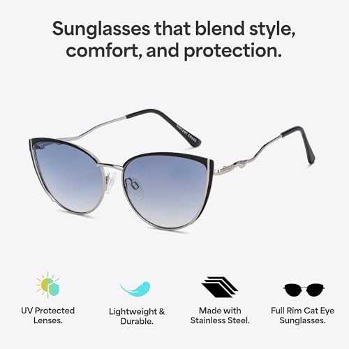 Image of Vincent Chase By Lenskart | Full Rim Cateye | Fashion Essentials | Branded and Stylish Sunglasses | 100% Uv Protected | Women | Large | Vc S15795