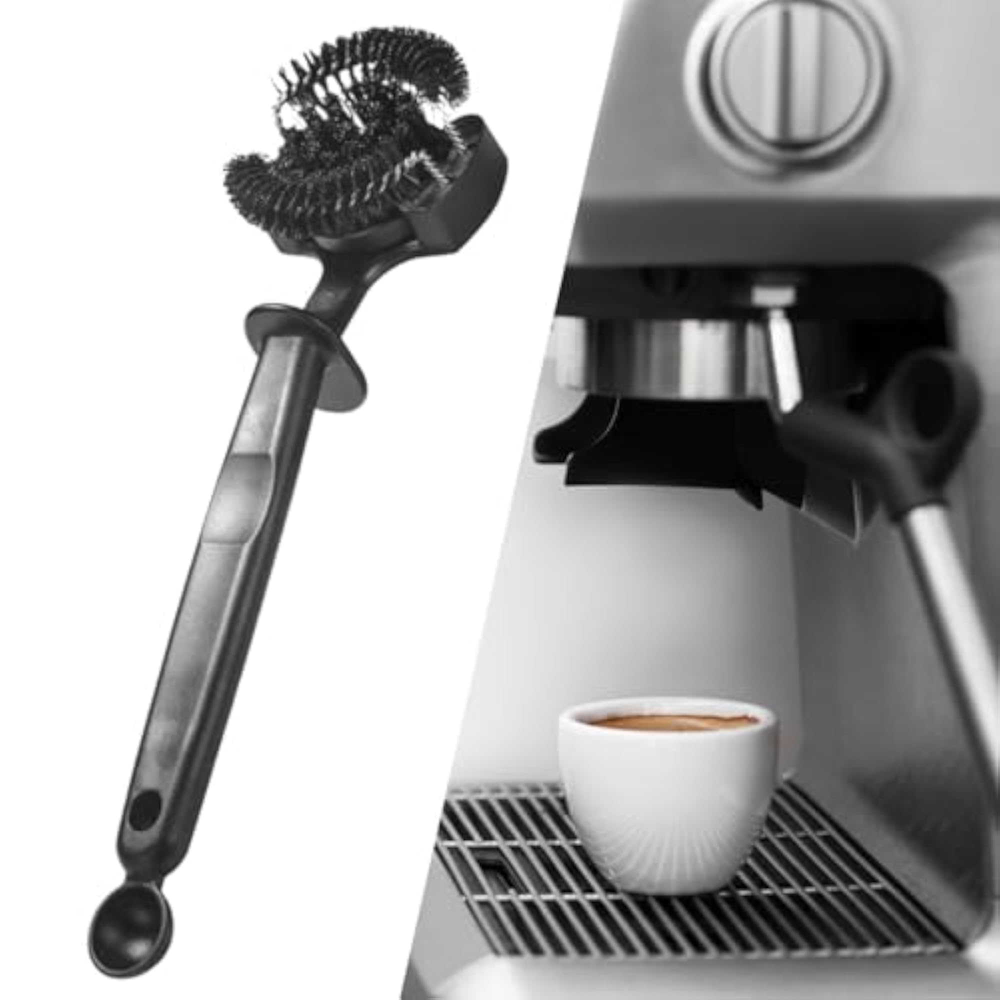 Coffee Machine Brush Cleaning Tool with Spoon
