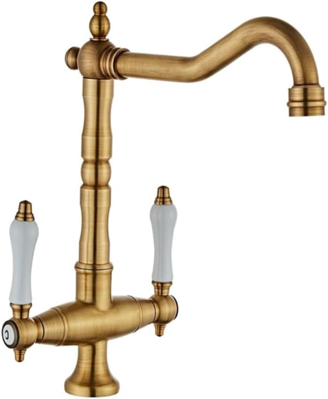 Wasserhahn K che - K chenarmatur Retro Antik Stil Messing 2 Hebel 360  Schwenkbar Sp ltischarmatur Mischbatterie Hoher Auslauf Armatur K che Bronze