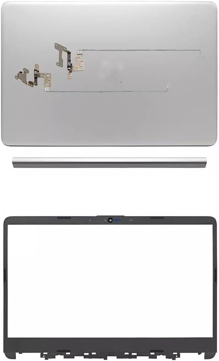 NEW Laptop Silver LCD Top Back & Bezel &Hinges & Hinges Cover Case Compatible for HP Pavilion 14-DQ 14-FQ 14S-DR 14S-FR TPN-Q221 TPN-Q242（B Shell has Three Holes）