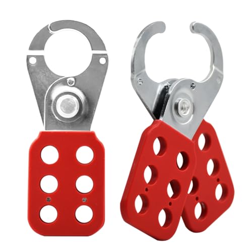 HiLKCO 2 Pack Stainless Steel Lockout Tagout Hasp 6 Hole,Lock Out Tamper-Proof and Impact-Resistant Loto Hasp PA Plastic-Sleeved Handle Heavy Duty